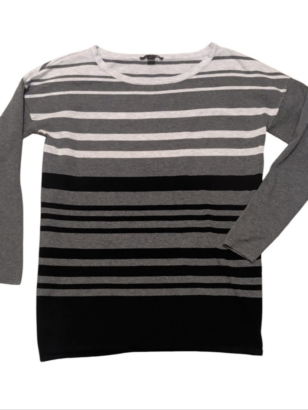 Cyrus Gray & Black Striped Long Sleeve Top – Size S
